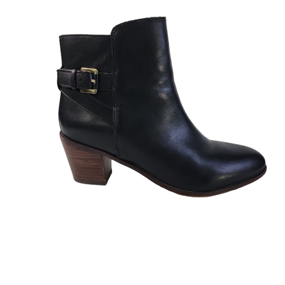 Sam Edelman Black Leather Ankle Boots Women's Size 9.5 M Zips  WORN 1x - Picture 1 of 9